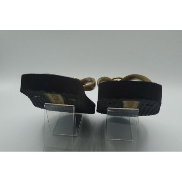 Michael Kors Size 9 Jet Set Signature Flip Flops Brown / Gold Logo NWOB - Picture 10 of 12